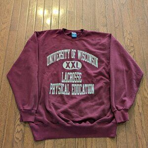 University of Wisconsin Lacrosse Physical Education Champion Crewneck Made in US